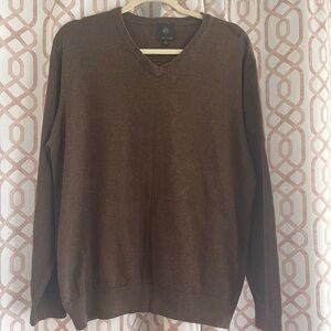 Classic Chocolate Brown V-Neck Knit Sweater